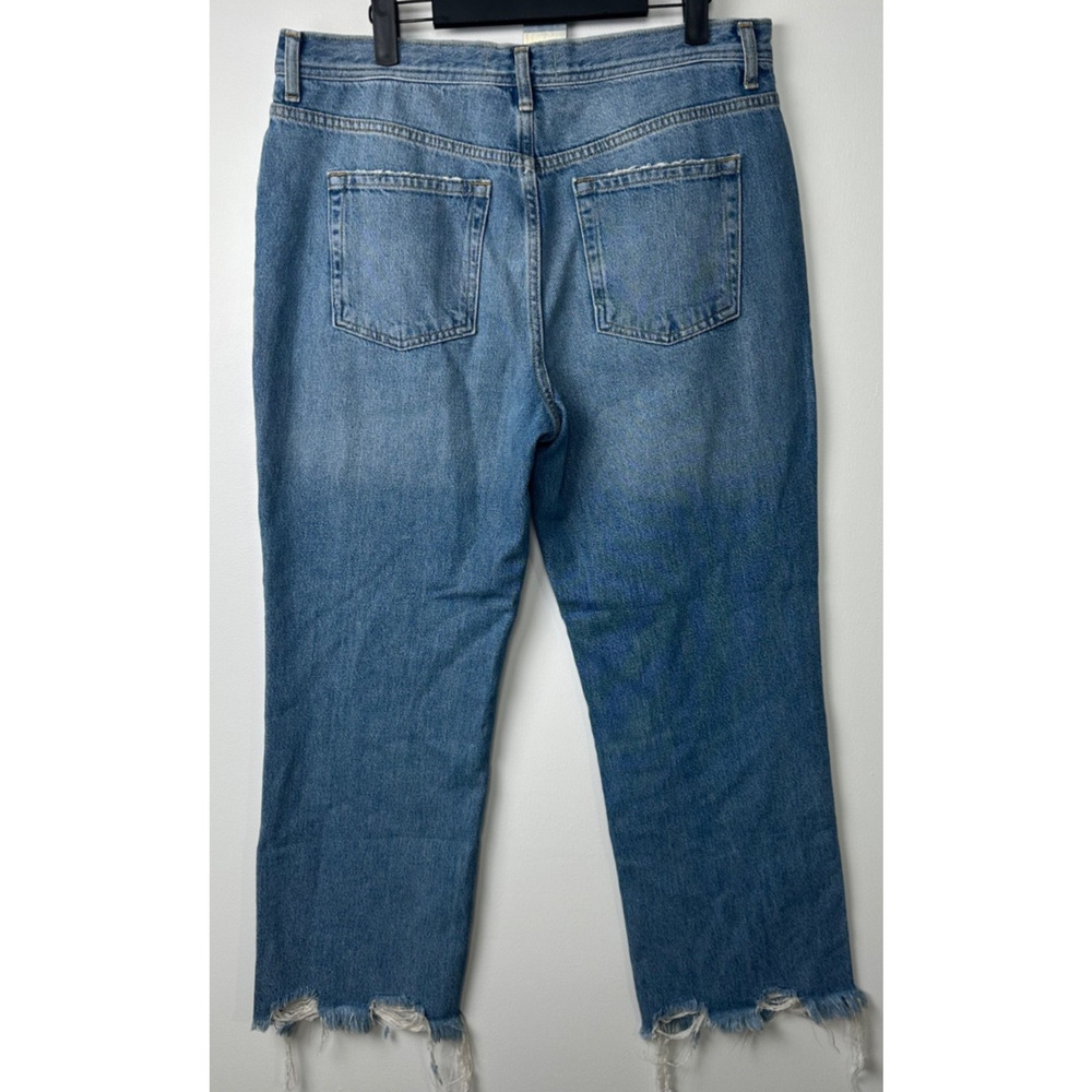 WE THE FREE BLUE JEANS SIZE 31 FREE PEOPLE BUTTON FLY RAW HEM HIGH RISE Boho A51 - Picture 4 of 8